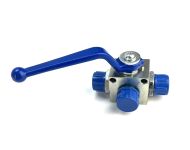 Кран гідравлічний шаровой 3-х ходовий S24